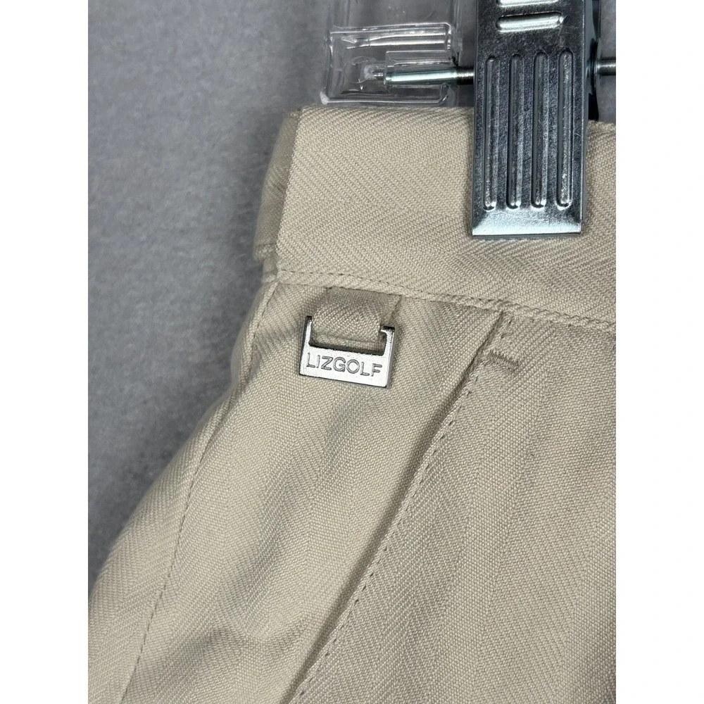 Lizgolf‎ By Liz Claiborne Shorts Womens 6 Beige Silk Golf Bermuda Pleated Twill